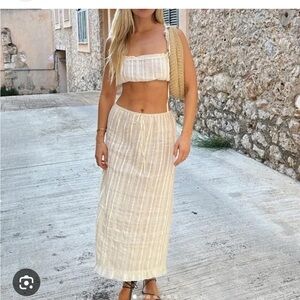 ISO Doen Renee top and Renaud skirt set in black or white, size XXS
